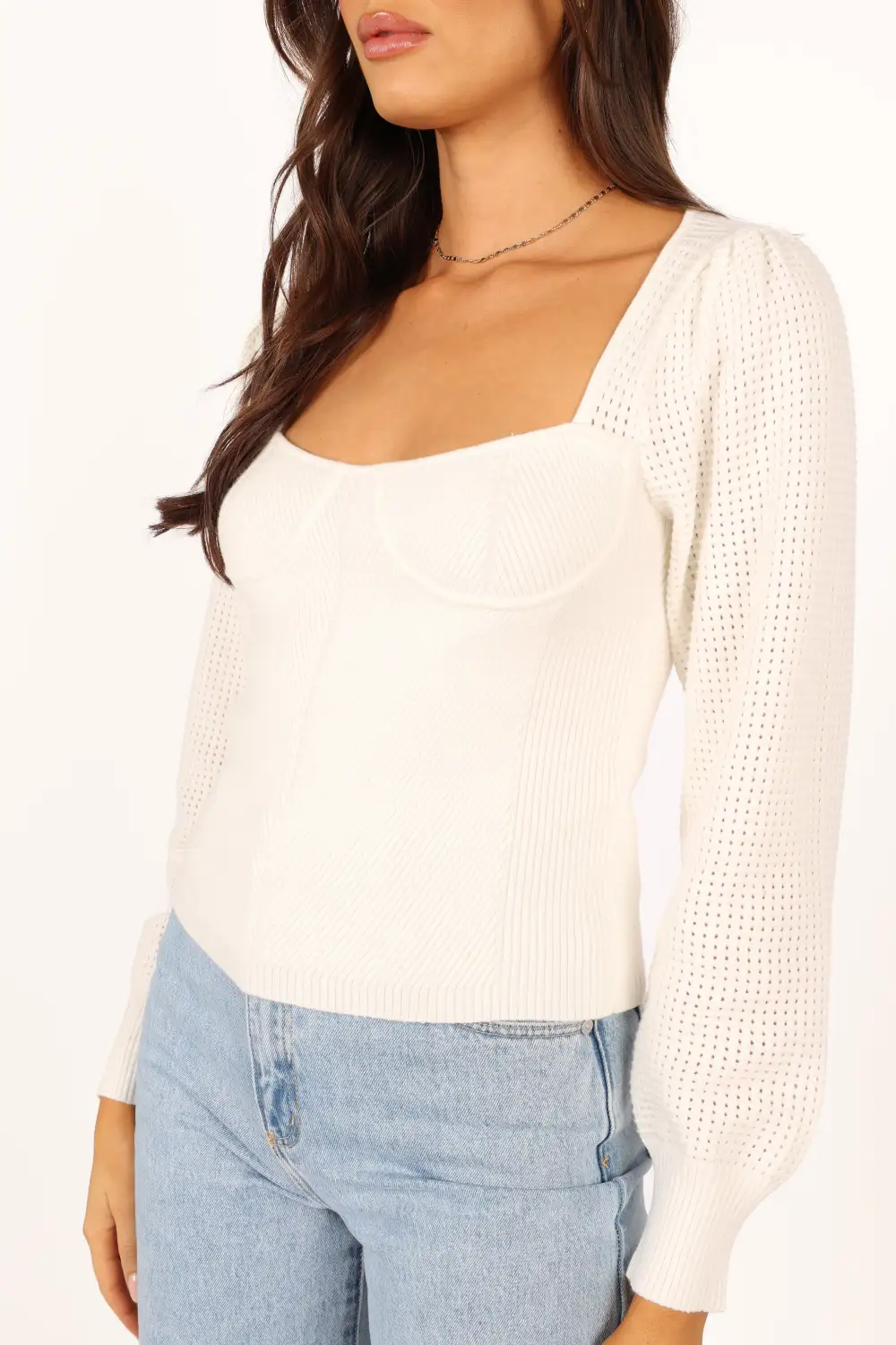 Madalyn Knit Sweater - White