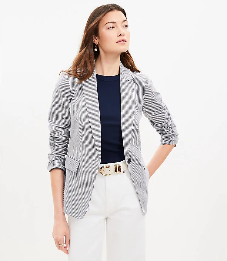 Seersucker Tailored Blazer