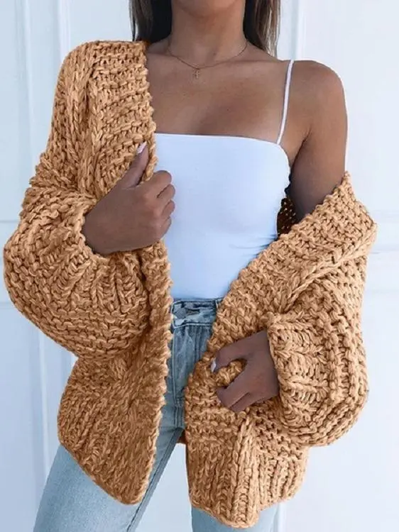 Women's Cardigans Knit Long Sleeve Loose Sweater Cardigan(⚡Clearance Sale)