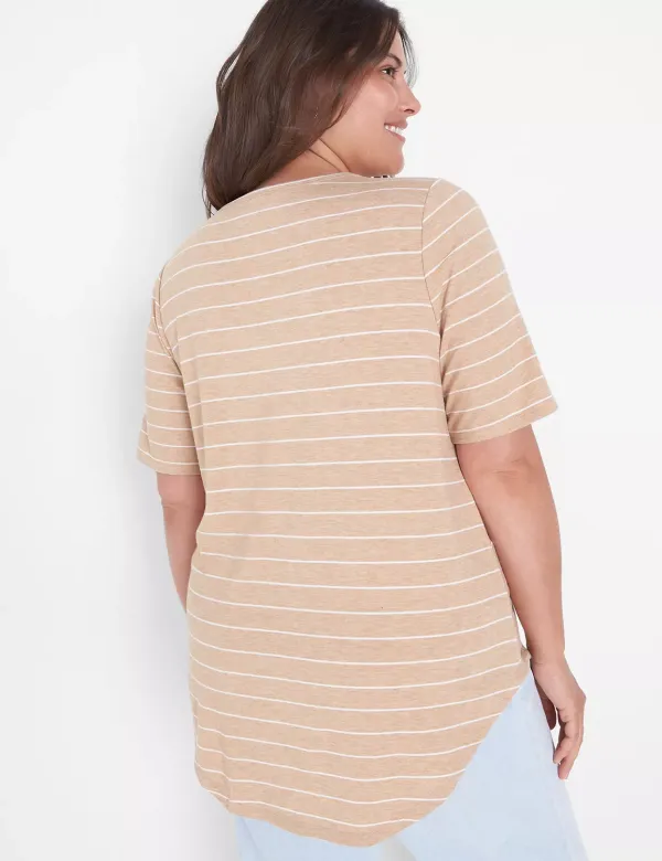 Perfect Sleeve Curved-Hem Tee