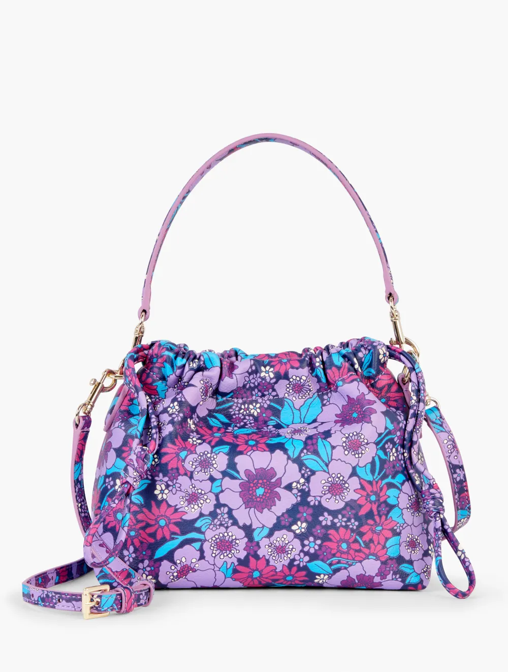 Drawstring Crossbody Bag - Blooming Floral