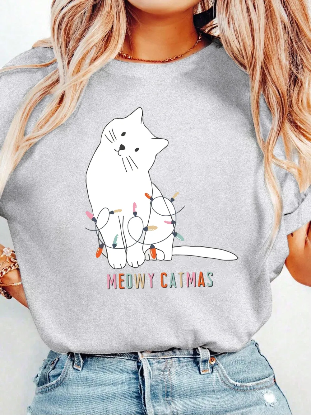 Kitty Santa Lady T-shirt