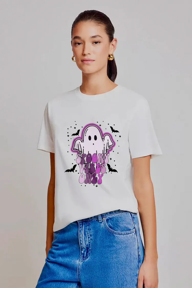 Women's Pumpkin English Halloween Printed T-shirt