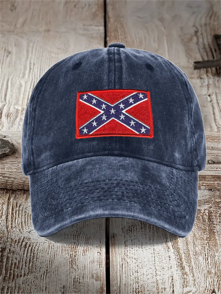 Unisex Southern Pride Rebel Flag Embroidered Washed Cap