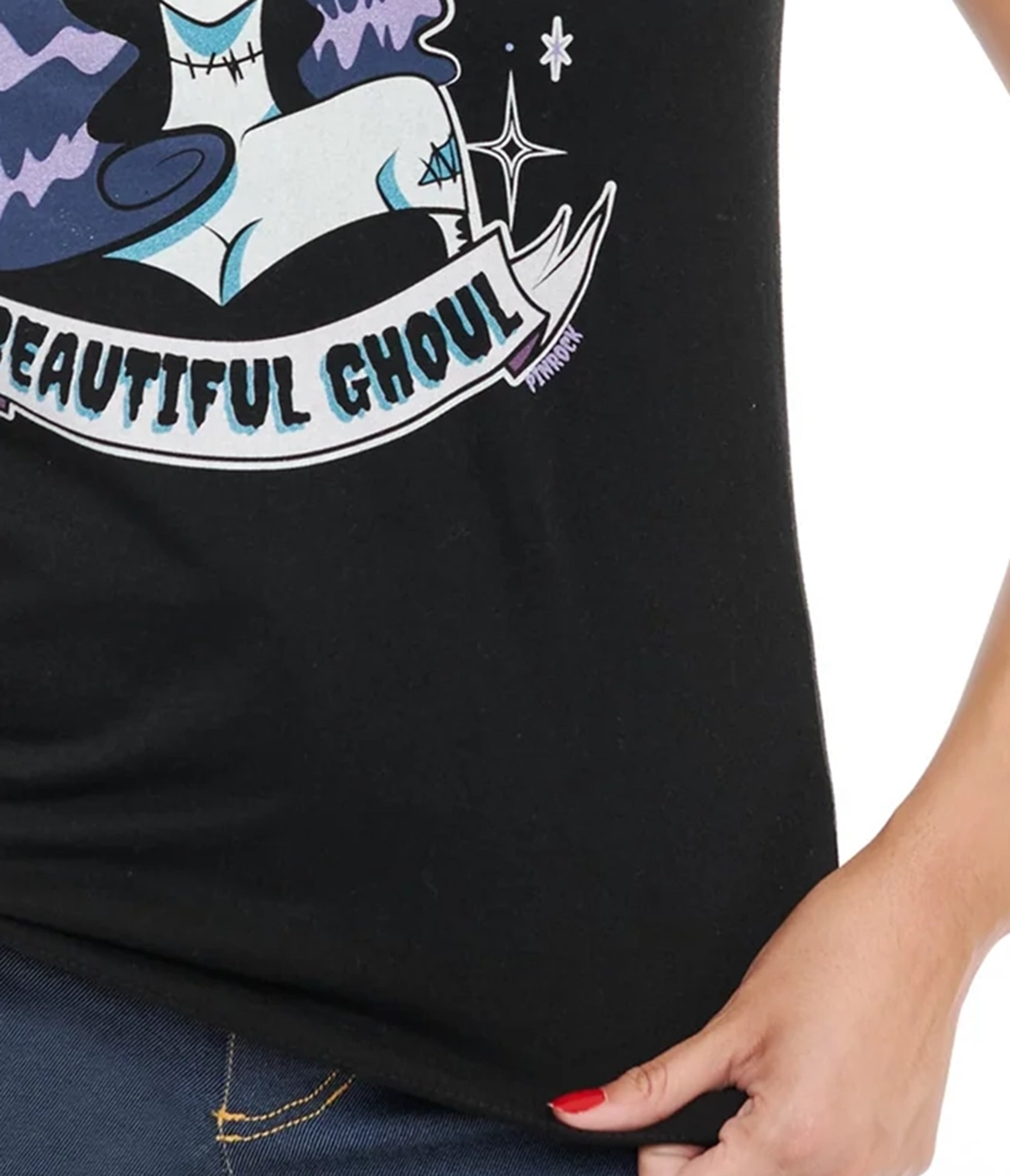 1950s Black Beautiful Ghoul Fitted Graphic Tee