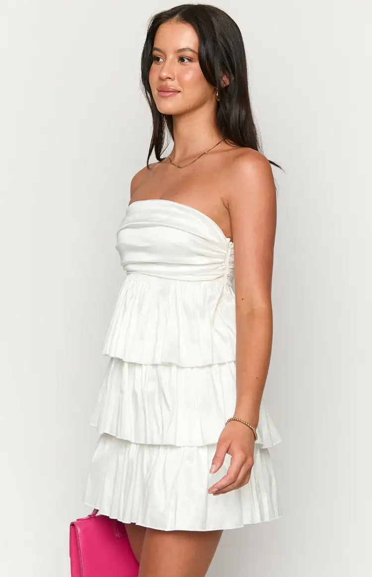 One Wish White Strapless Mini Dress