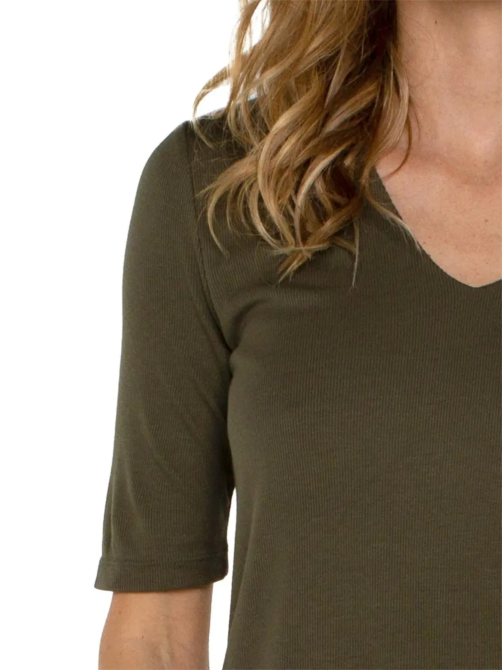 Double Layer V-Neck Rib Top