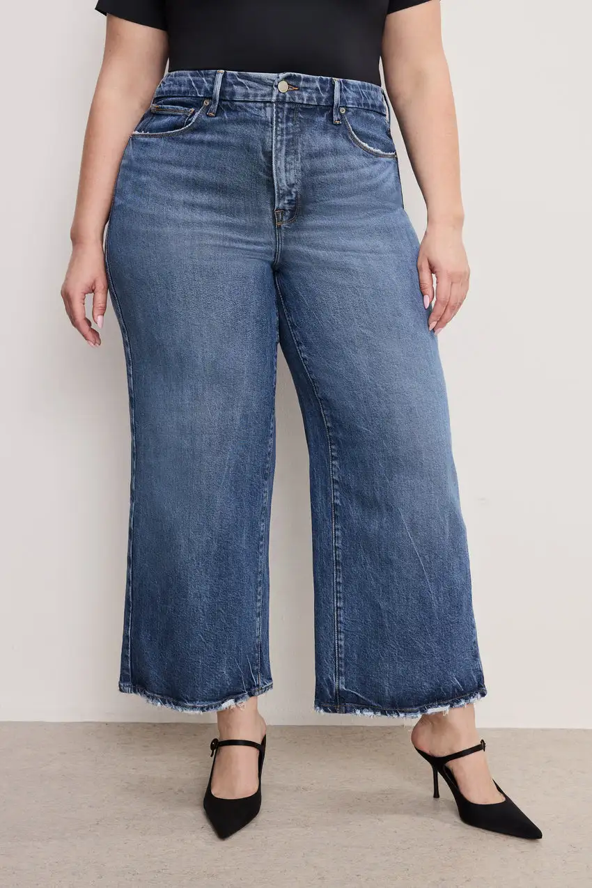 SOFT-TECH GOOD WAIST CROPPED PALAZZO JEANS