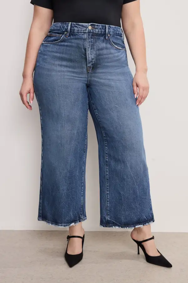 SOFT-TECH GOOD WAIST CROPPED PALAZZO JEANS