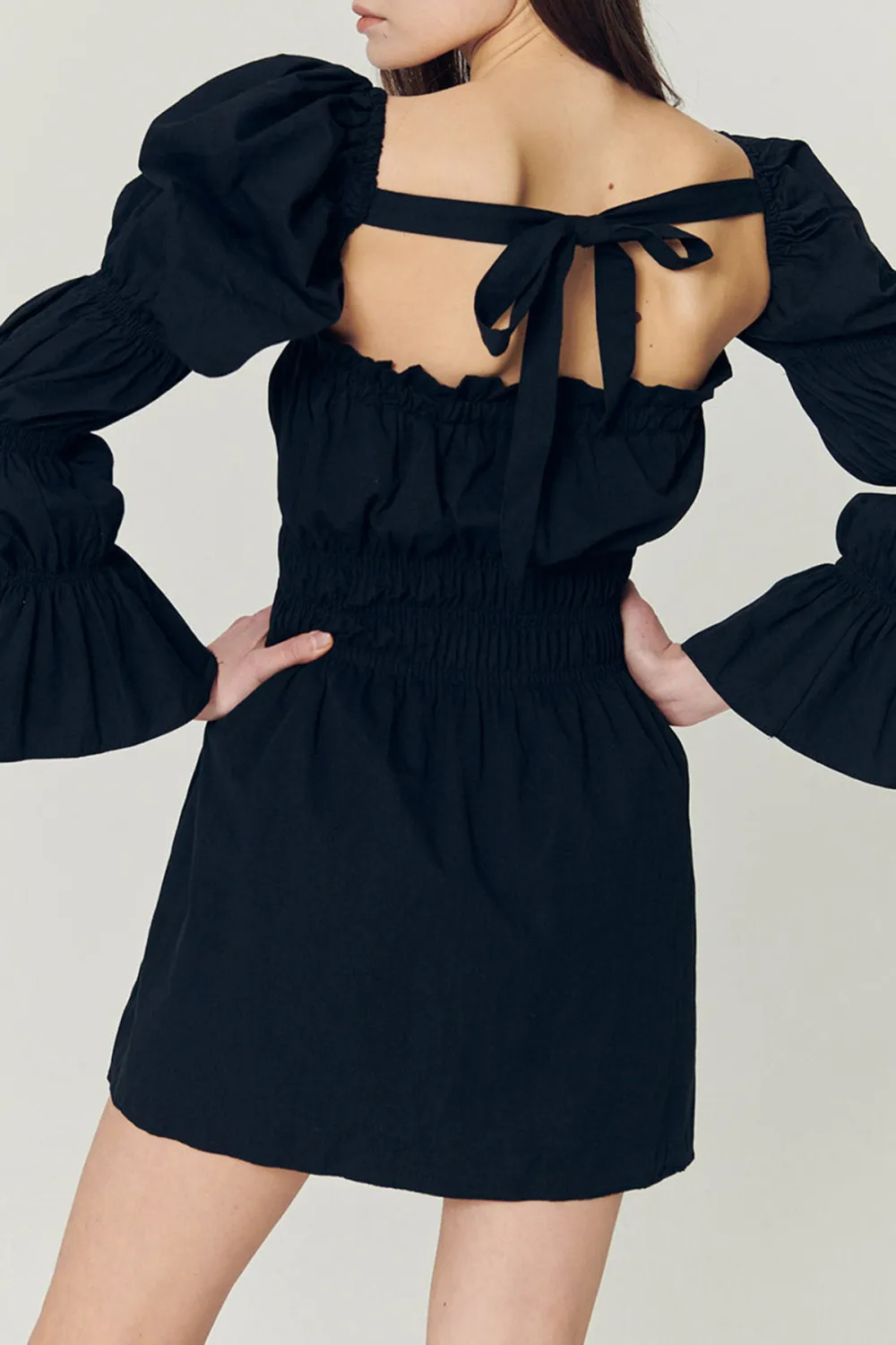 Clare Balloon Sleeve Mini Dress