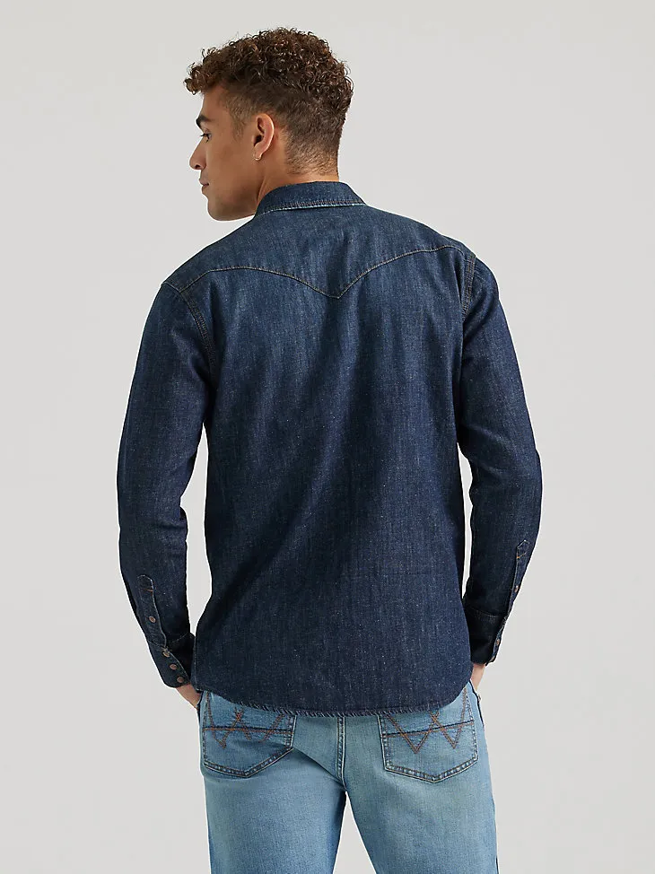 WRANGLER X BUFFALO TRACE™ MEN'S REVIVAL SHIRT IN OAK INDIGO