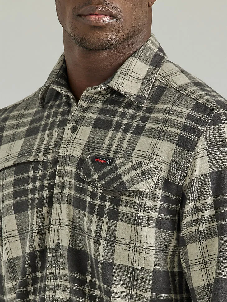 ATG BY WRANGLER™ MEN'S CAMPSITE PLAID SHIRT IN MAHOGANY