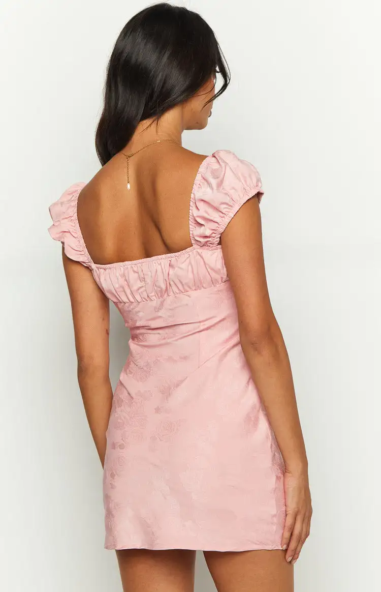 Rosie Blush Pink Satin Mini Dress