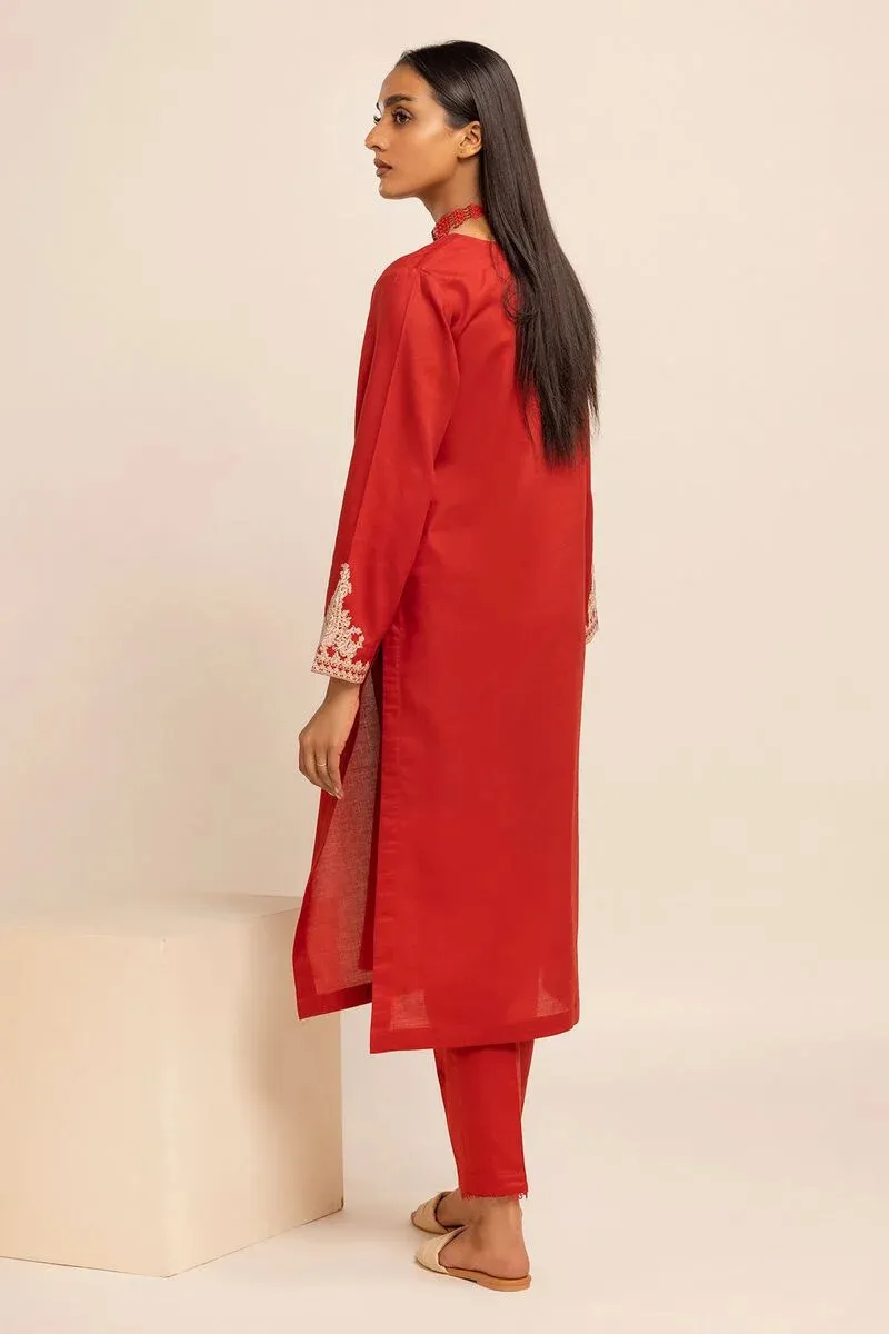 2 Piece | Kurta & Pants | Color Red