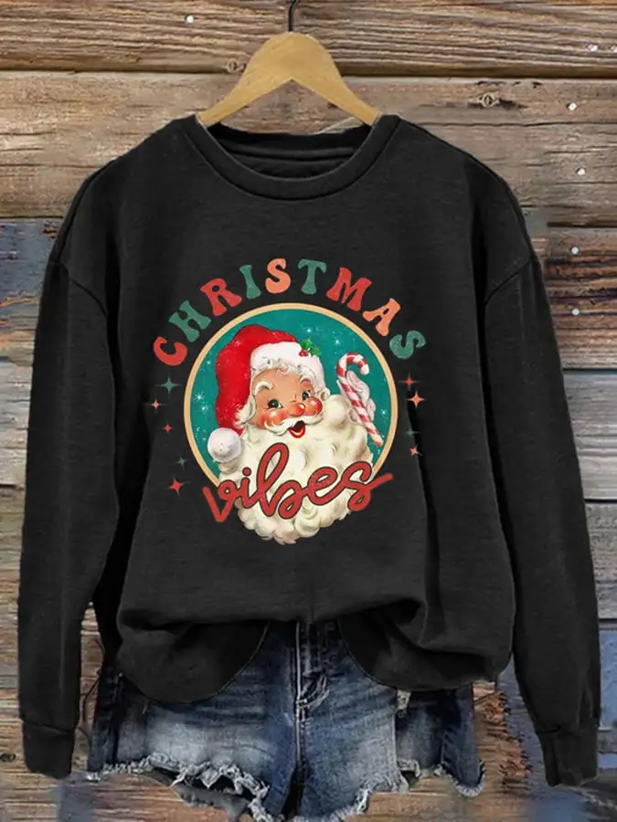 Women's Christmas Printed Crew Neck Sweatshirt