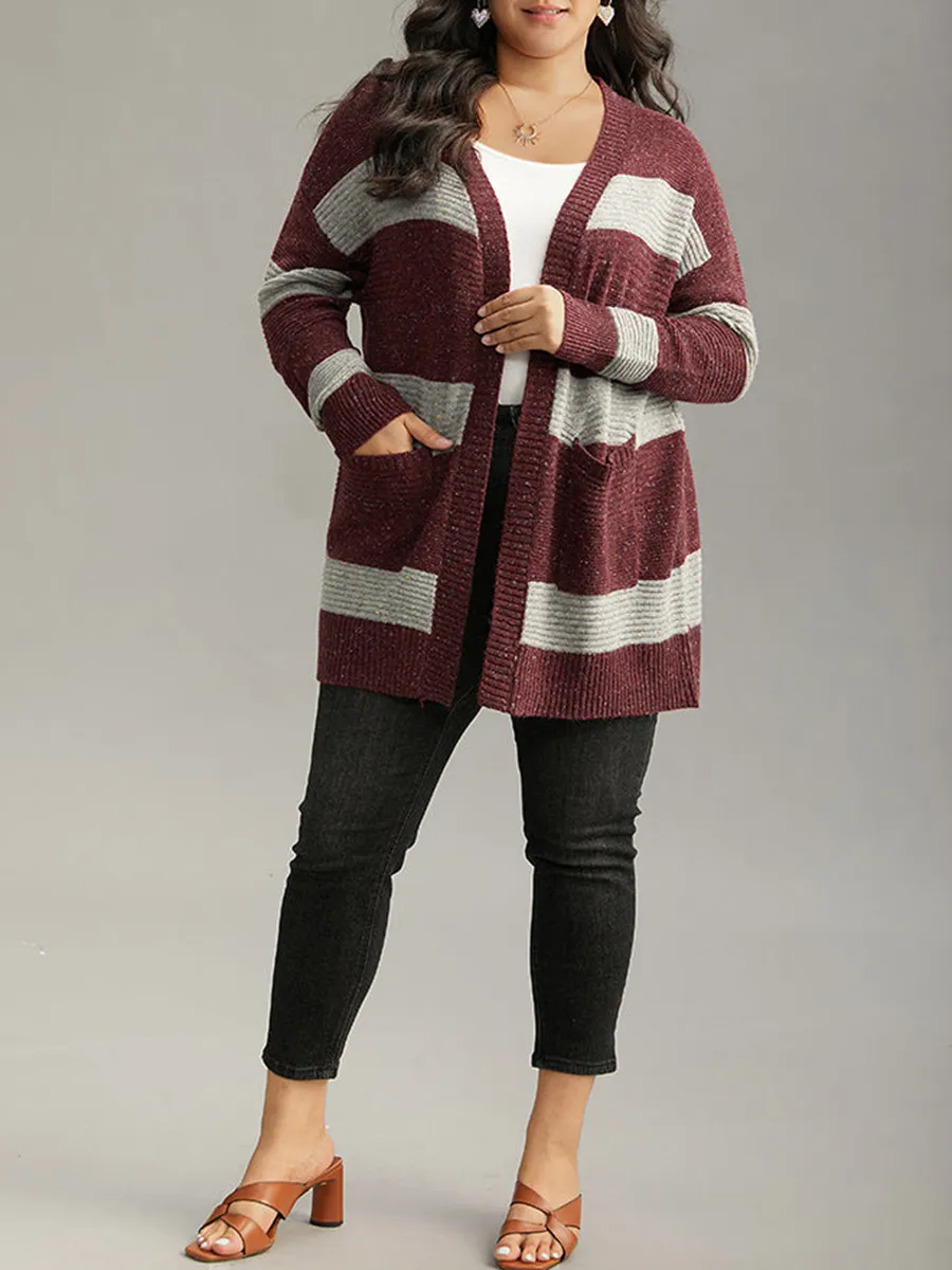 Striped sweater cardigan for women