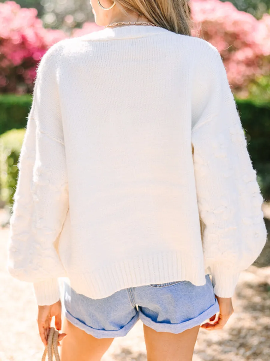 Creamy white V-neck cardigan