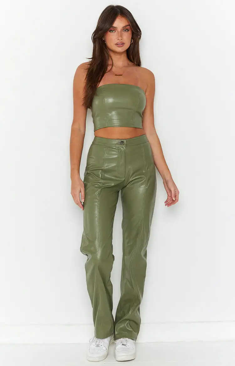 Addie Green PU Pants