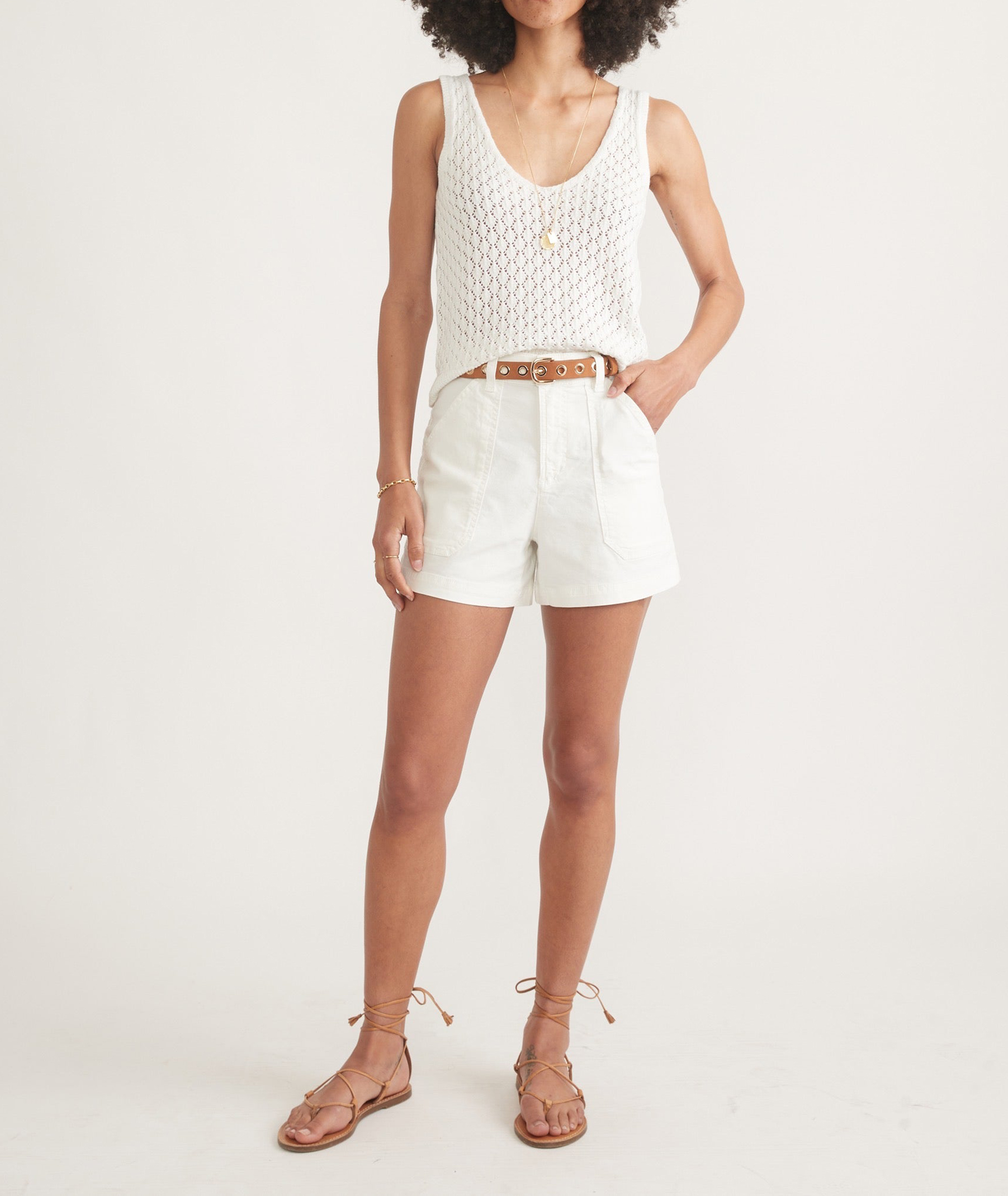 White Linen Sweater Tank