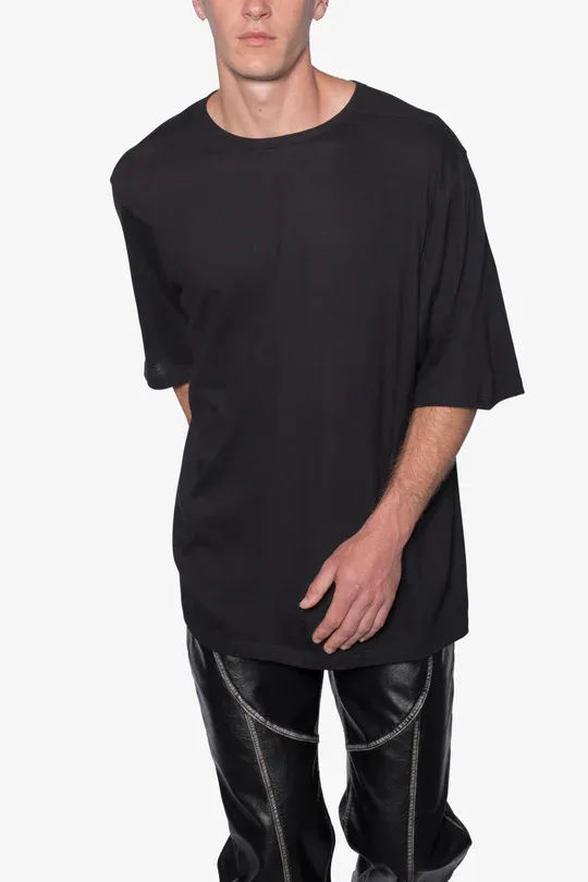 SHEER GAUZE BLACK TEE