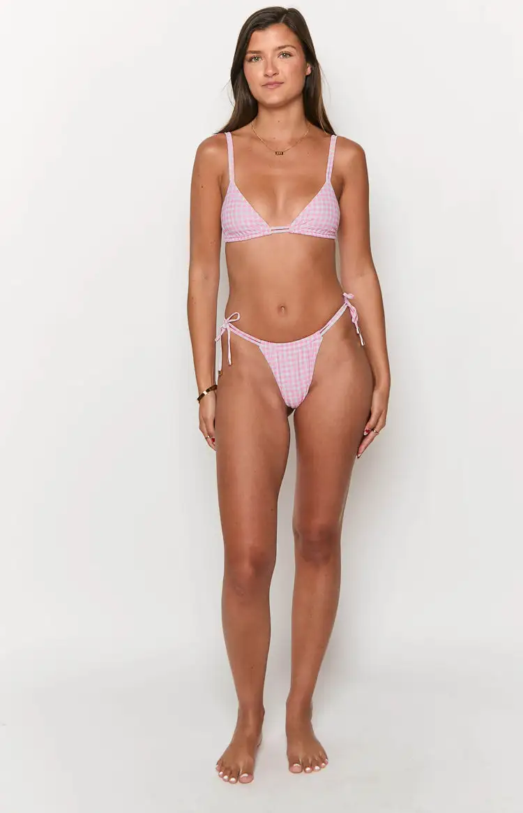 9.0 Swim Sumba Pink Gingham Bikini Top