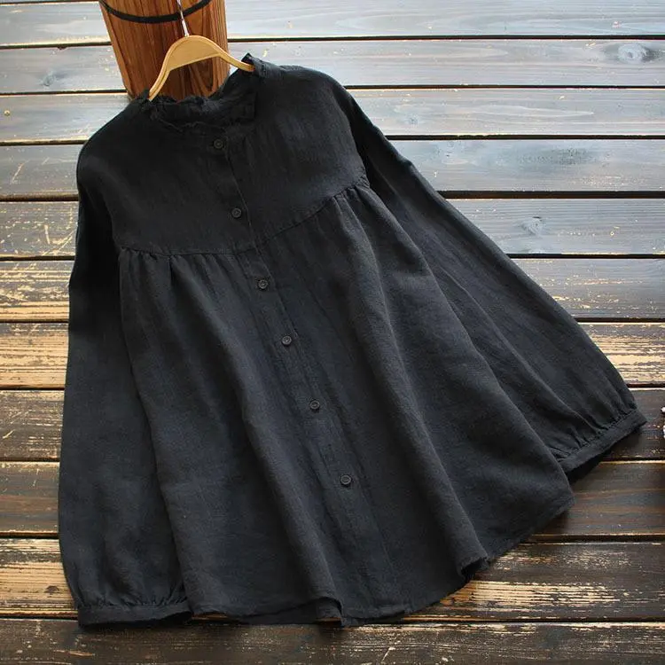 Long Sleeve Loose Cotton Shirt