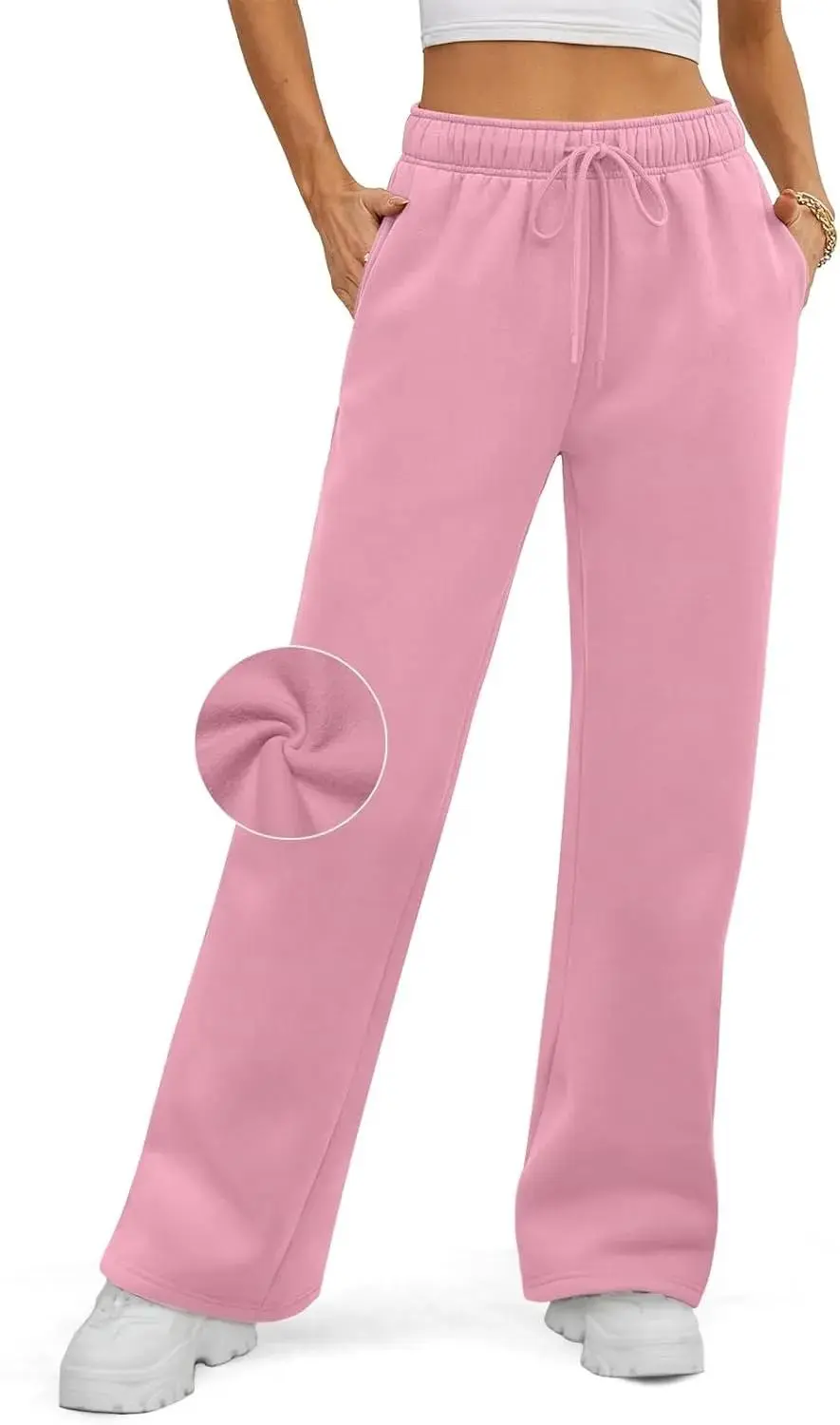 Baggy Sweatpant Fleece Lined Straight Leg Pants