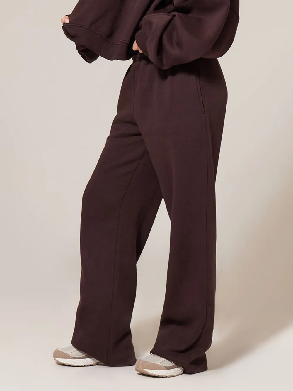 Chocolate Wide Leg Embroidered Sweatpants