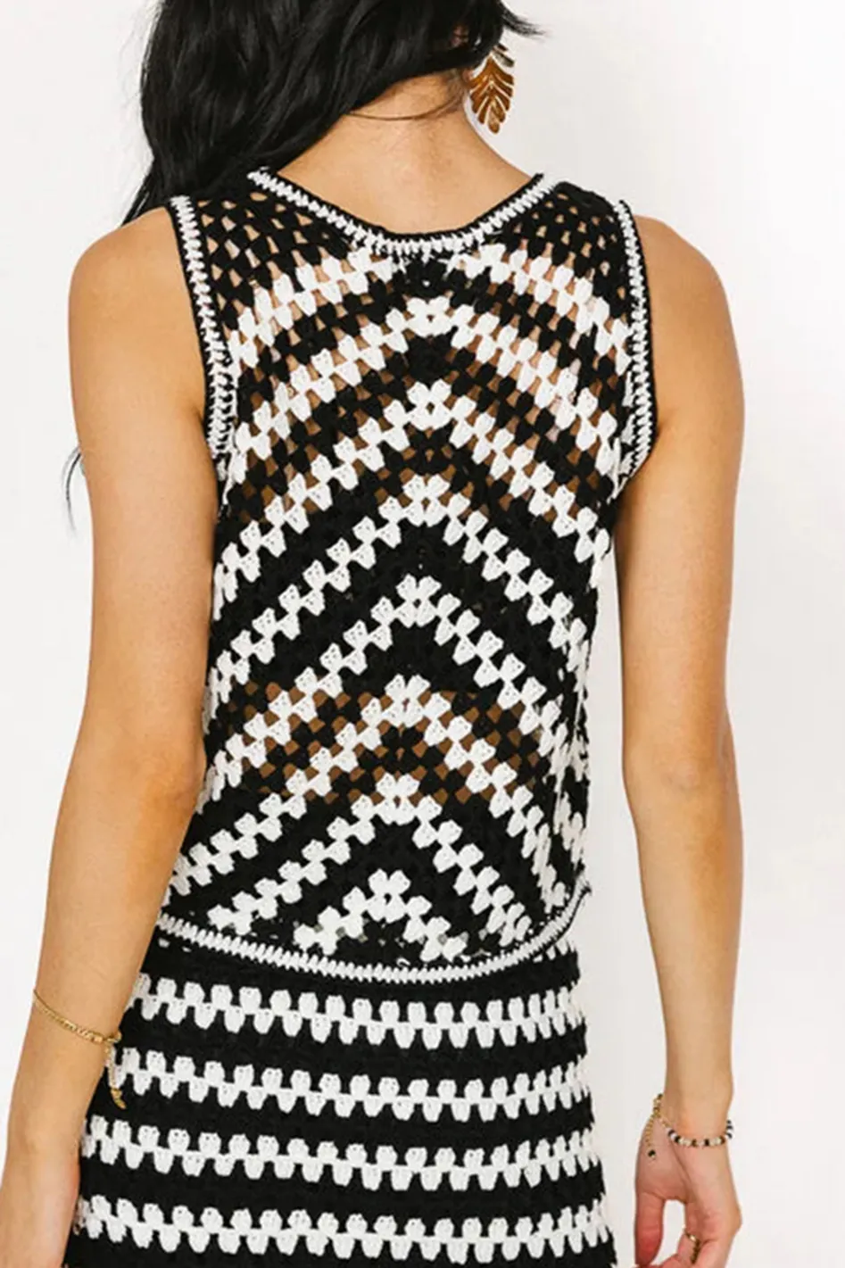 NORI CROCHETED SWEATER VEST