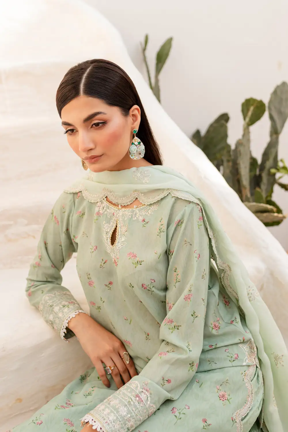 Roya 3Pc - Embroidered Luxe PRET