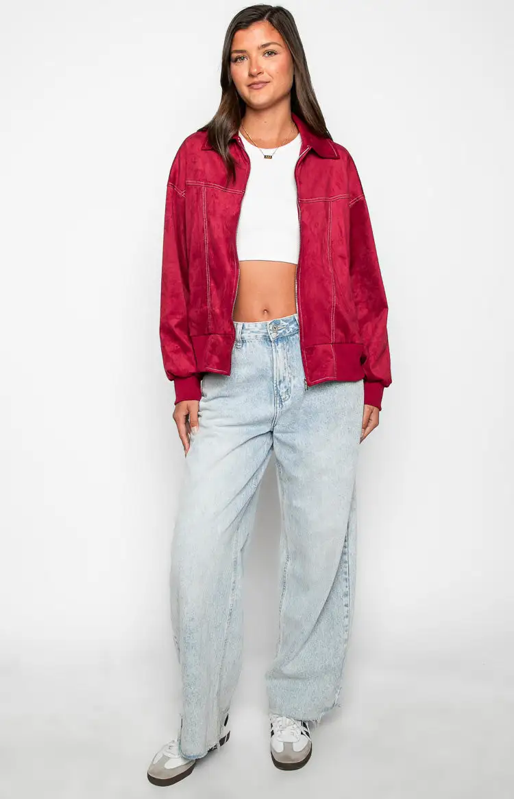 Lui Red Bomber Jacket