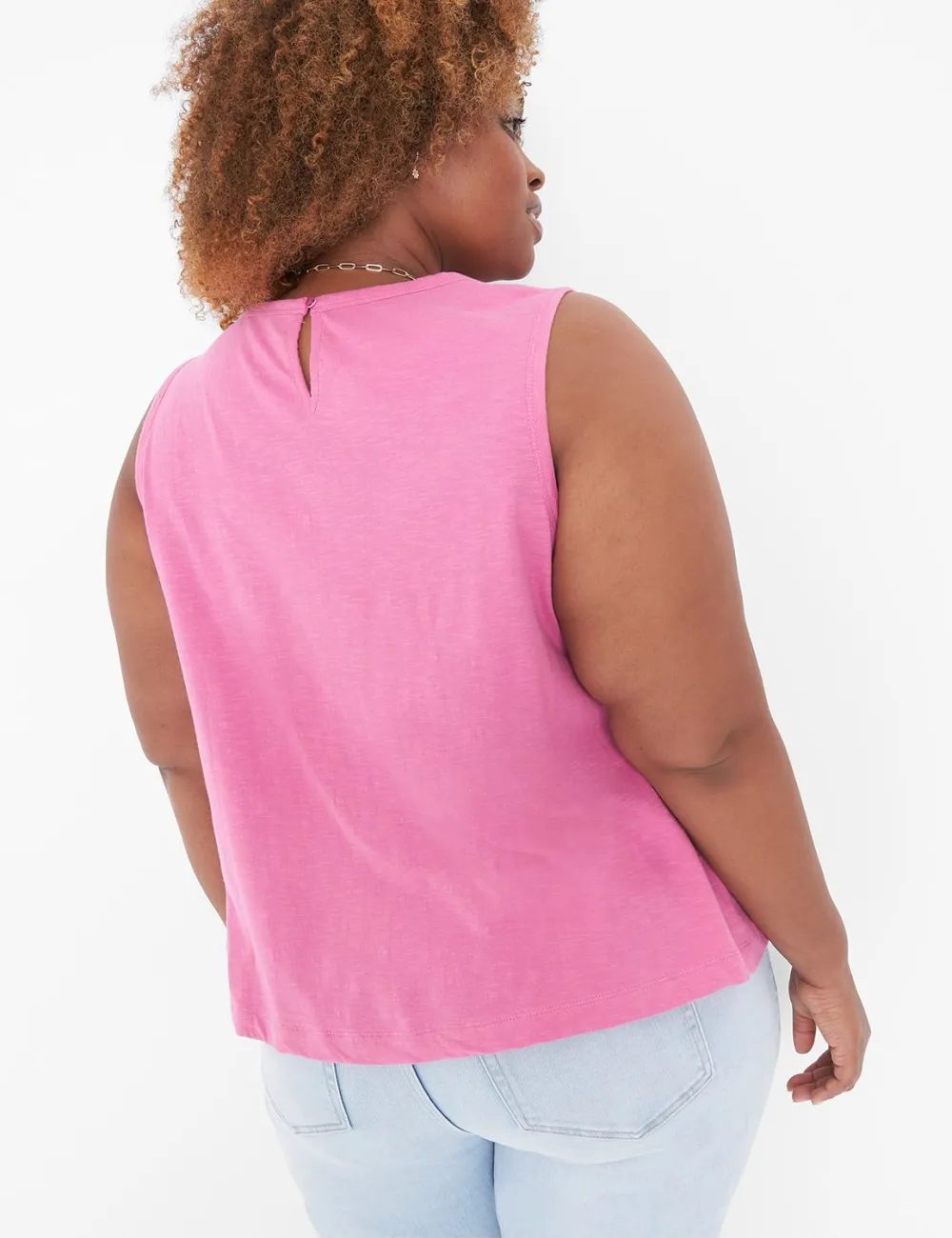 Swing Lace-Yoke Tank Top