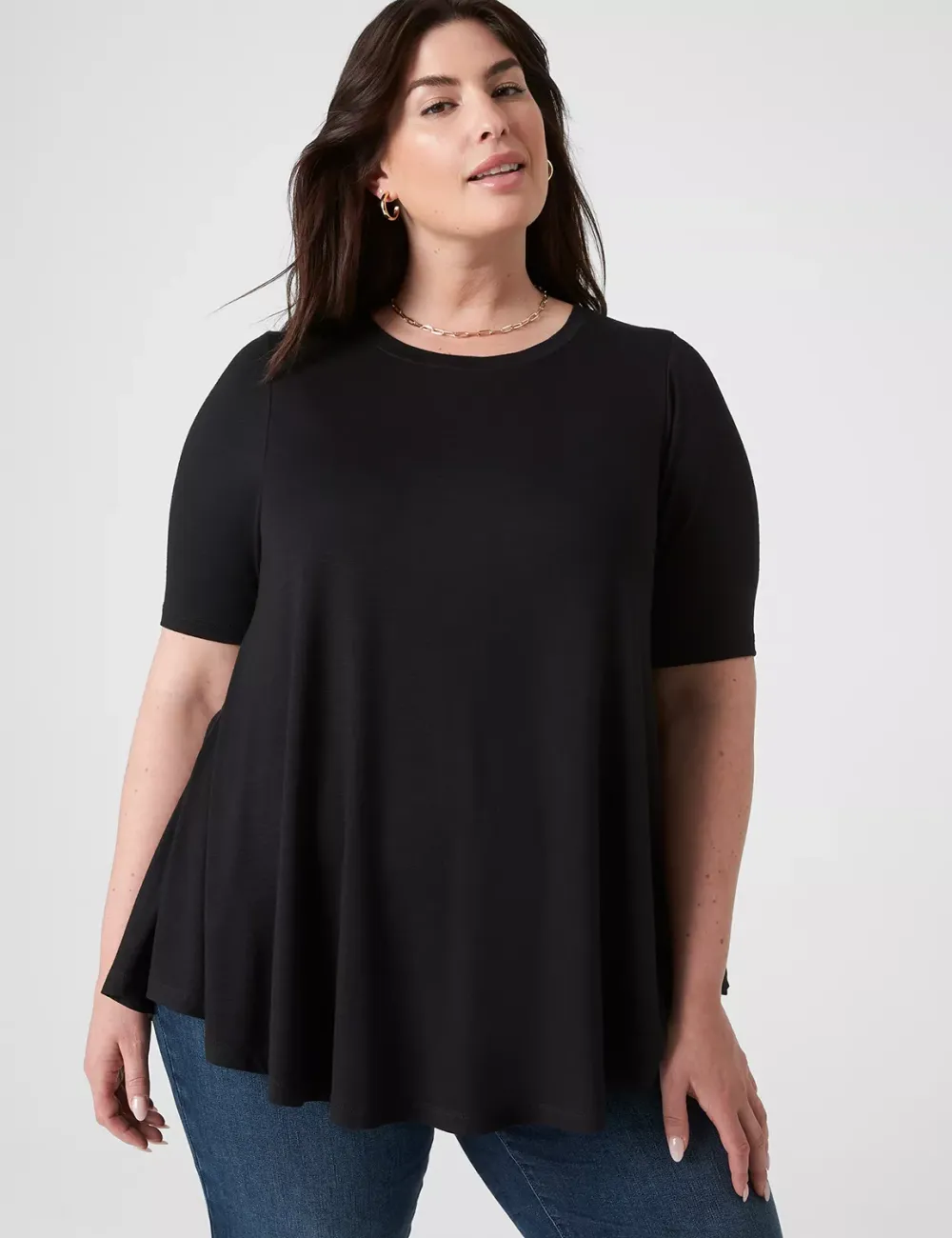 Perfect Sleeve Crew-Neck Extreme Swing Tunic