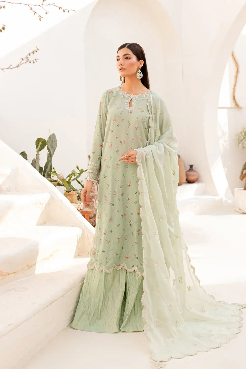 Roya 3Pc - Embroidered Luxe PRET