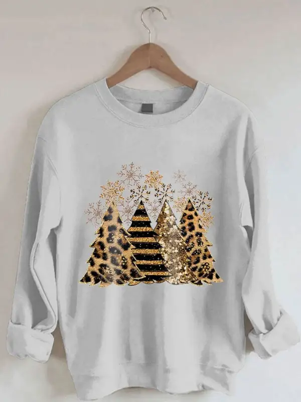 Women' Leopard   Tree Print Casual Sweatshirt