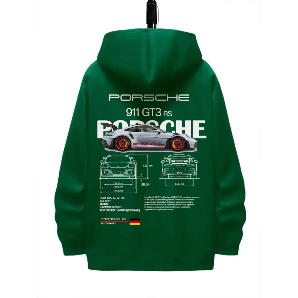 911 GT3 RS DESIGNED PATTERN PRINTED HOODIE