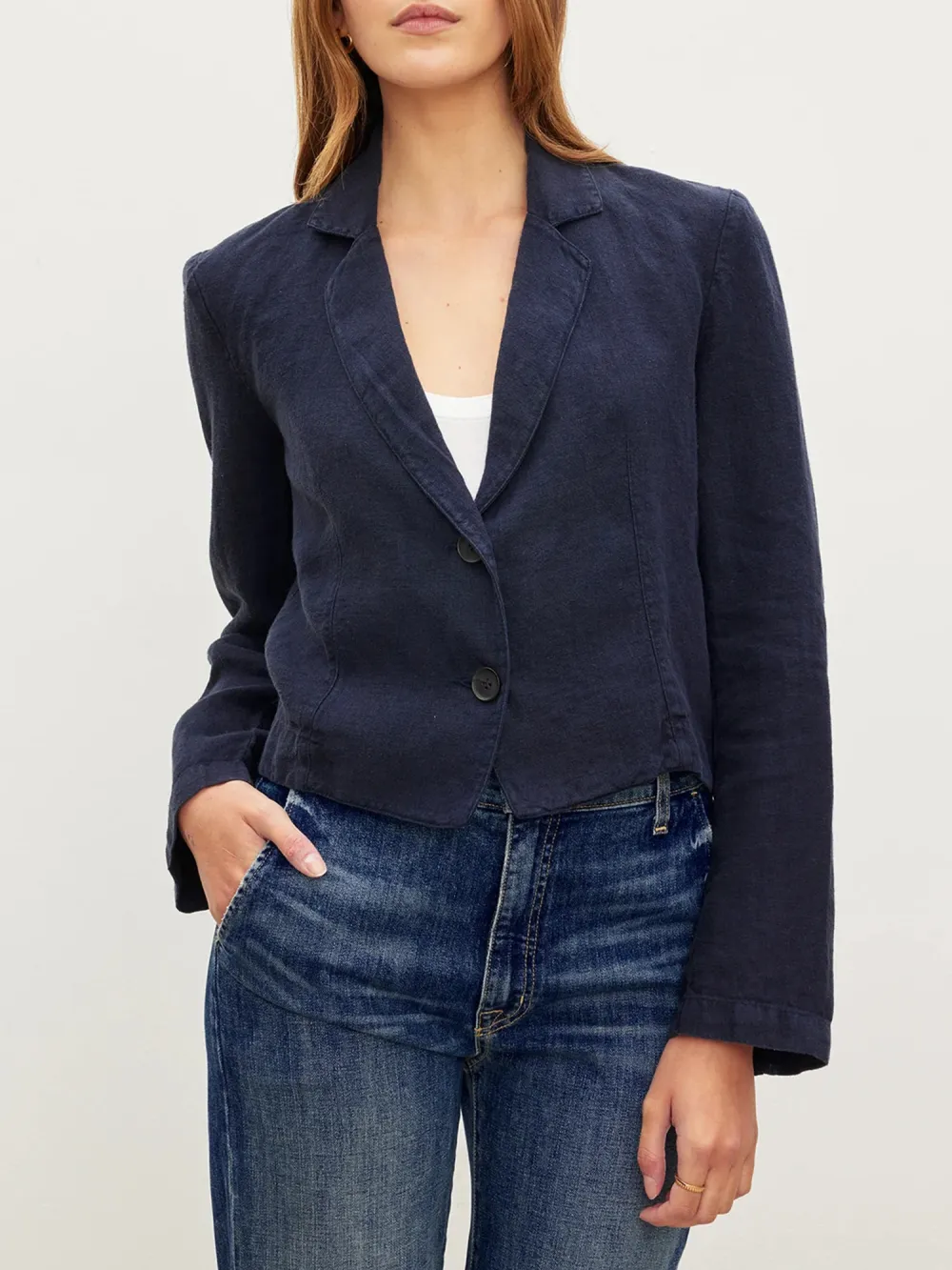 Finley Heavy Linen Cropped Blazer