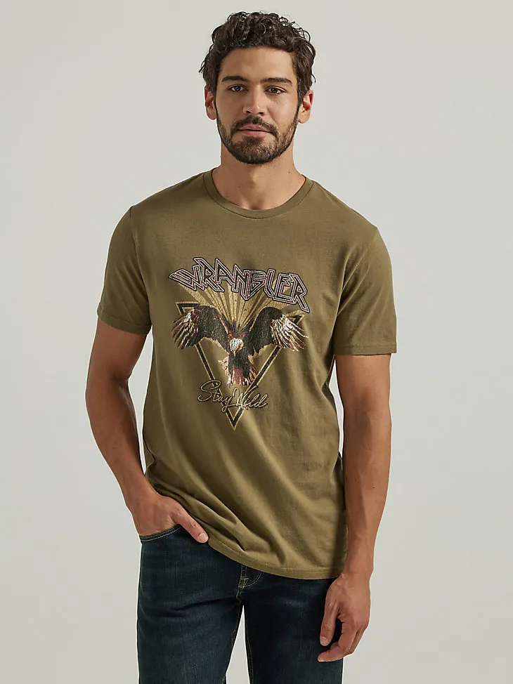 SKULL AND SNAKE LOGO T-SHIRT IN BURNT OLIVE