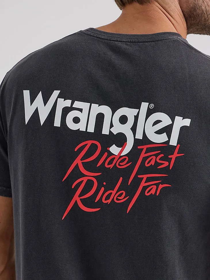 WRANGLER X DIAMOND CROSS RIDE FAST TEE IN MARSHMALLOW