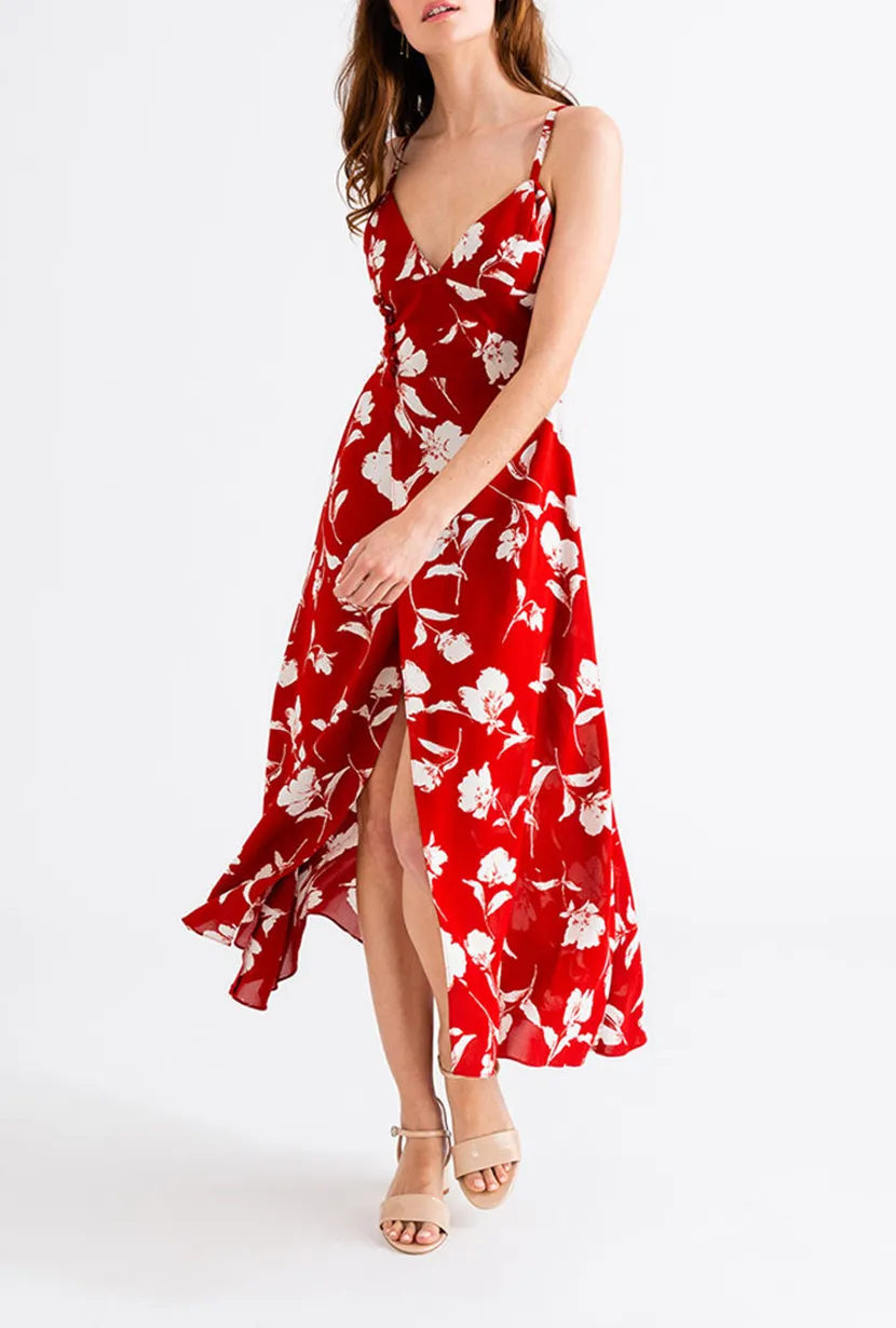 Carly Dress - Red Floral