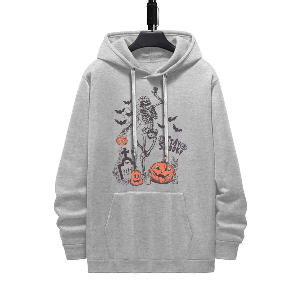 STAY SPOOKY HALLOWEEN PATTERN PRINTED HOODIE