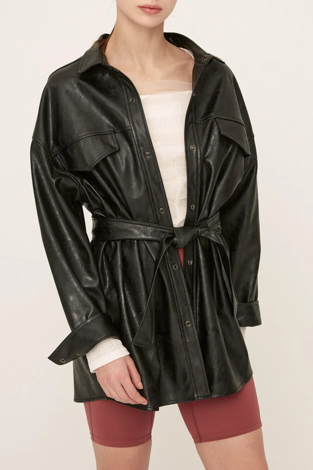 Mia Pleather Oversized Jacket