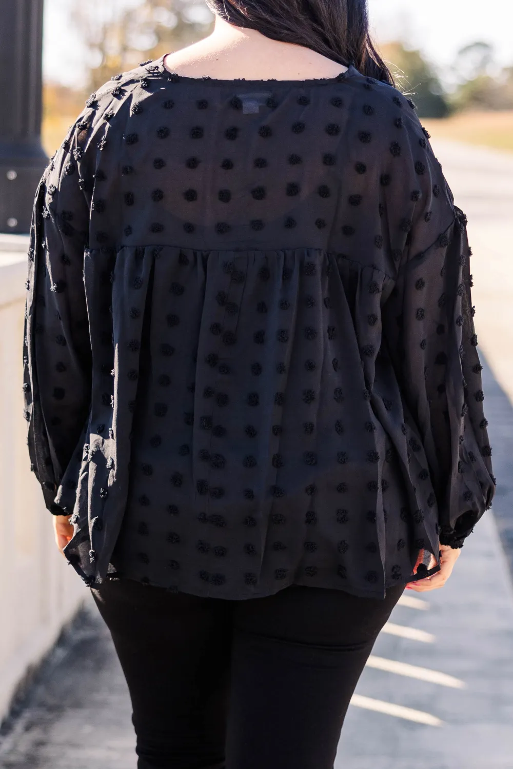 A Dot And A Skip Away Top, Black