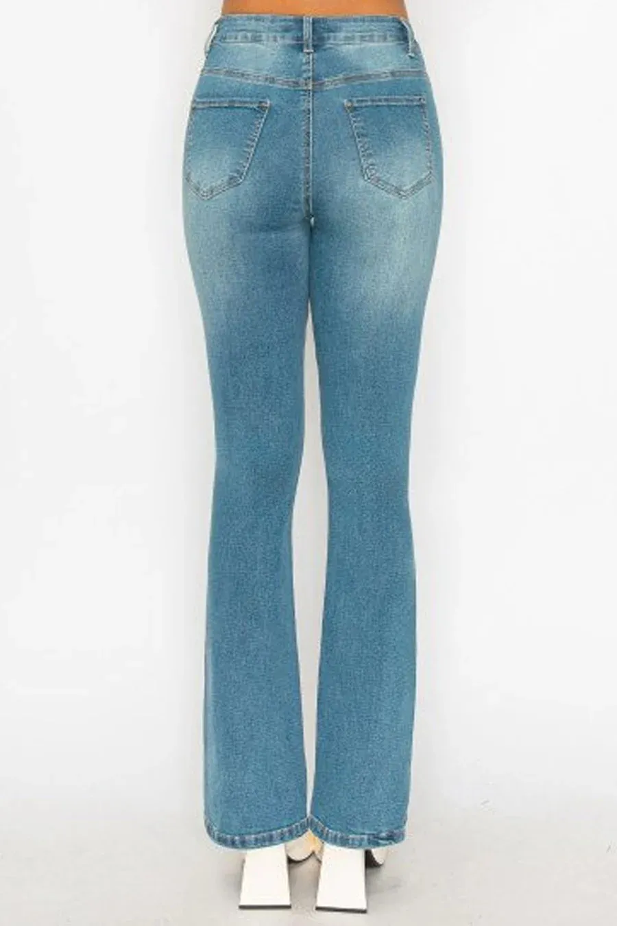 WAXJEAN Vintage Wash Bootcut Jean With Great Stretch