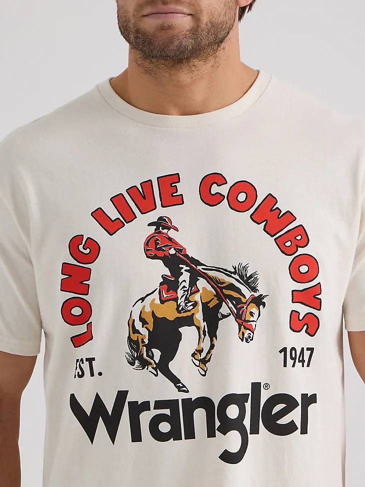 WRANGLER X DIAMOND CROSS GIDDY UP TEE IN MARSHMALLOW