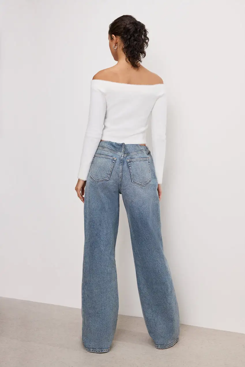 WIDE LEG PULL-ON JEANS