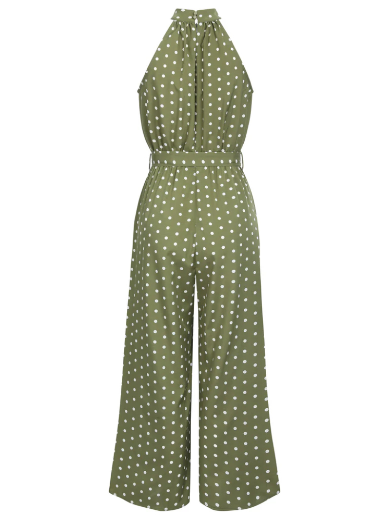 1930S POLKA DOT BELT JUMPSUIT