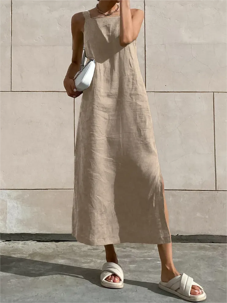 Minimalism Cotton Cami Long Dress