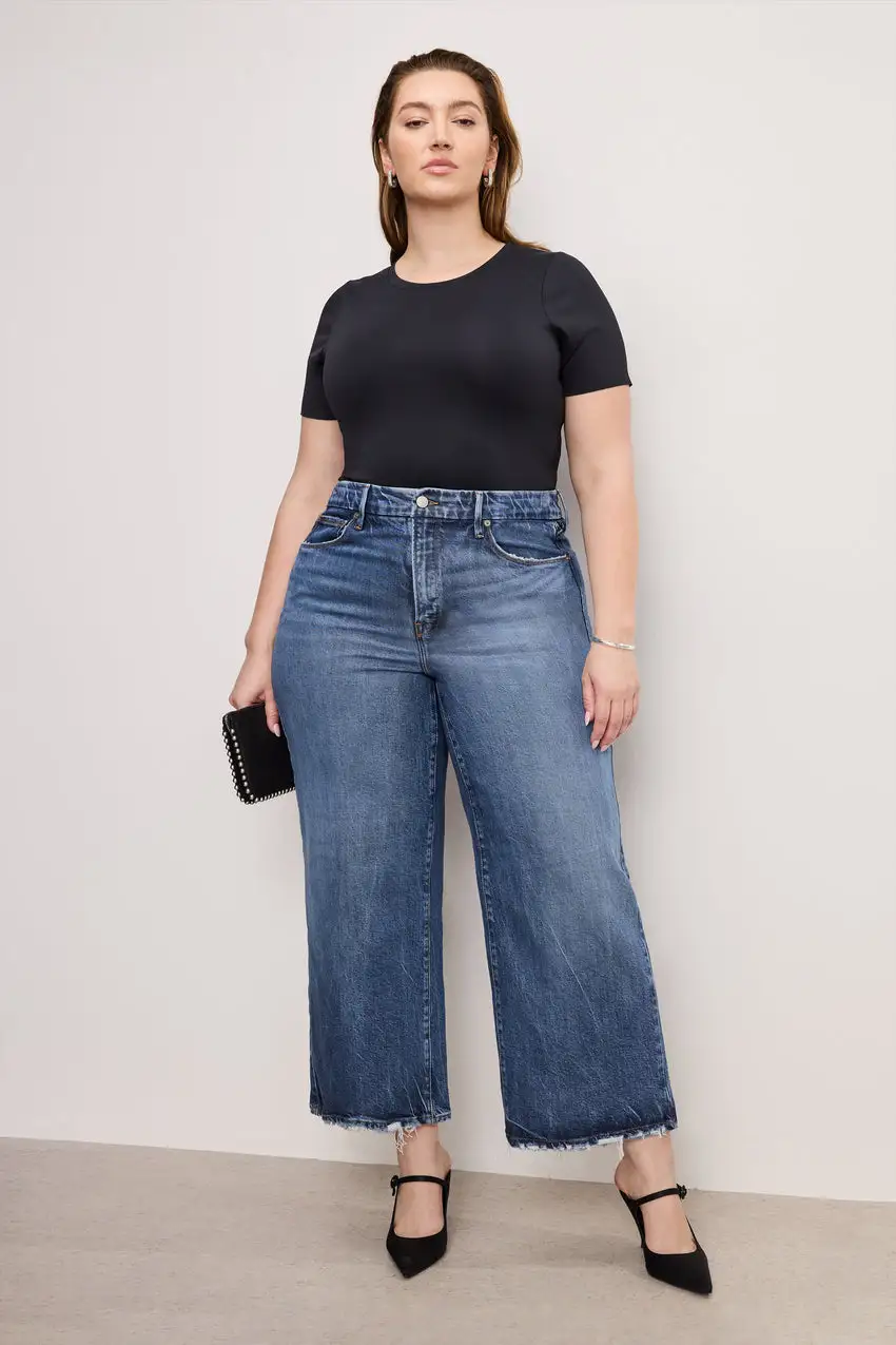 SOFT-TECH GOOD WAIST CROPPED PALAZZO JEANS