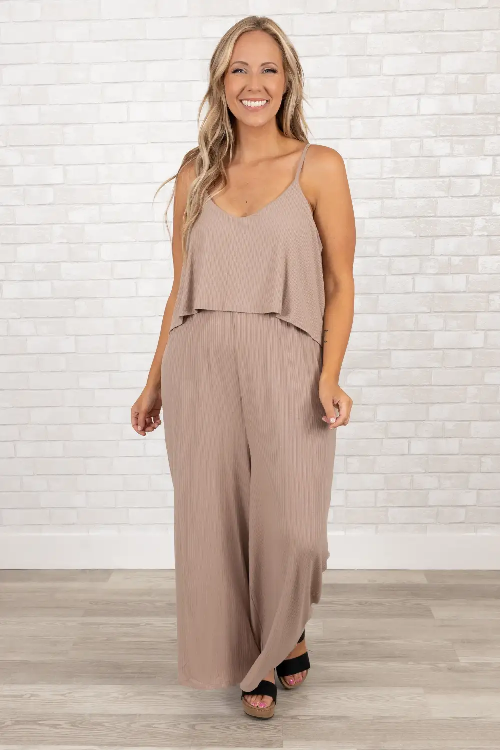 Finding My Peace Jumpsuit, Ash Mocha